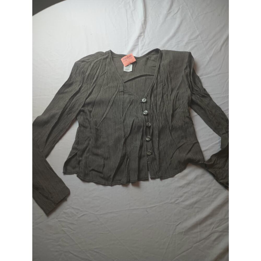 Vintage Dead Stock Whimsigoth Career Blouse Padded Shoulders Judy Knapp‎ Medium